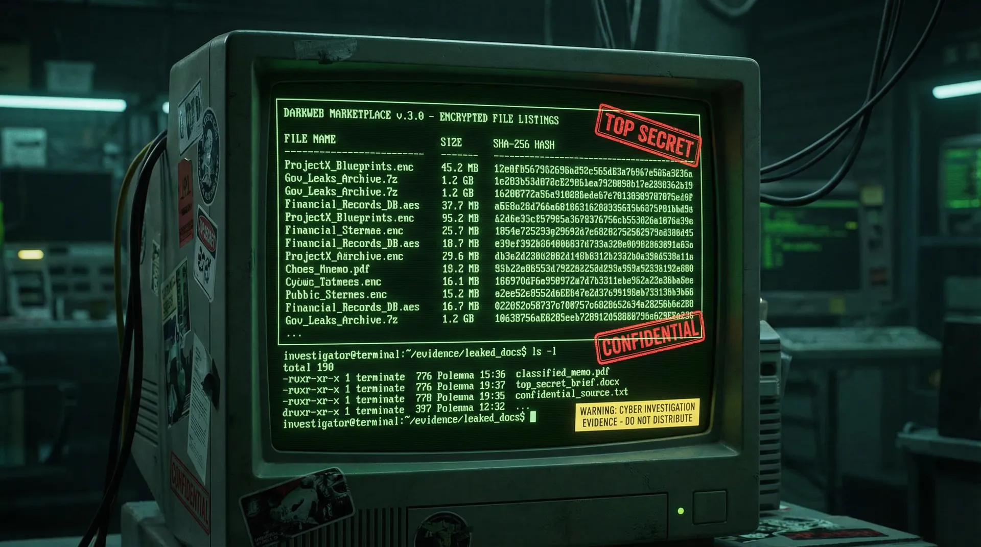 [截图] 加密文件列表及哈希值 - 91吃瓜 机密档案